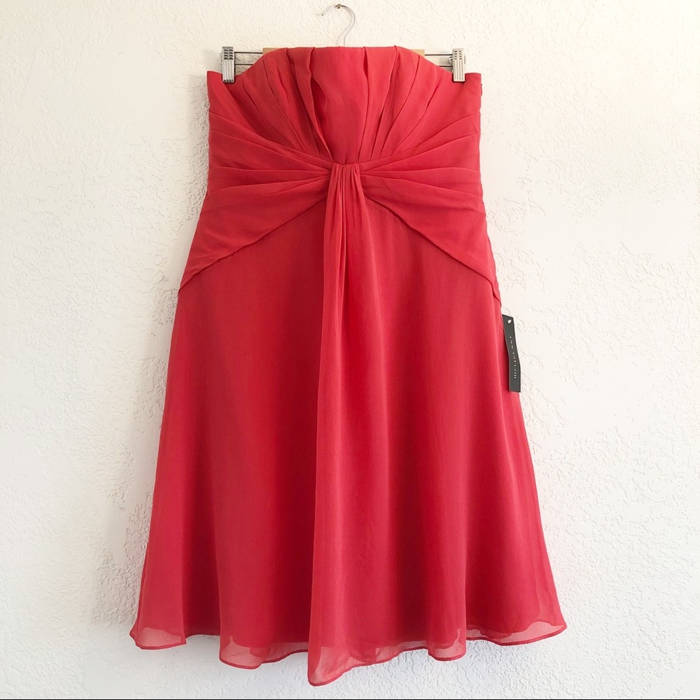 NWT Ann Taylor 100% Silk Georgette Strapless Dress - Picture 2 of 6